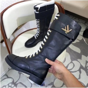 Louis Vuitton Calfskin Lace-Up High Boot Black 2018 (GD1054-8090151 )