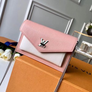 Louis Vuitton Pochette Mylockme Chain Shoulder Bag M63980 Pink/White 2019 (FANG-9031819 )