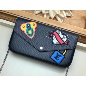Louis Vuitton Pochette Fﾨﾦlicie Pouch Epi Leather M63726 Black 2019 (JCP-9021406 )