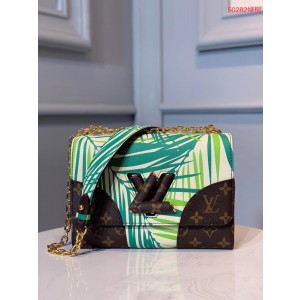 Louis vuitton original leather TWIST MM M50282 green
