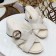 Louis Vuitton Horizon Calfskin LV Circle Heel Mule Sandals White 2019 (1050-9061818 )