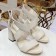 Louis Vuitton Horizon Calfskin Cross-Over Straps LV Circle Heel Sandals White 2019 (1050-9061821 )