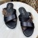 Louis Vuitton Horizon Calfskin Monogram LV Circle Flat Mule Sandals Black 2019 (1050-9061830 )