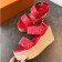 Louis Vuitton Monogram Canvas Wedge Espadrilles Sandals Red 2019 (EM-9051523 )