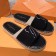 Louis Vuitton Seashore Oversize LV Flat Espadrilles Slide Sandals Black 2019 (HQG-9051604 )