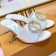 Louis Vuitton Madeleine Silk Crystal LV Circle Heel Slide Sandals White 2019 (1054-9062126 )
